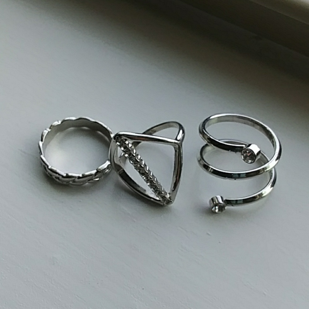 Three sterling plated silver rings